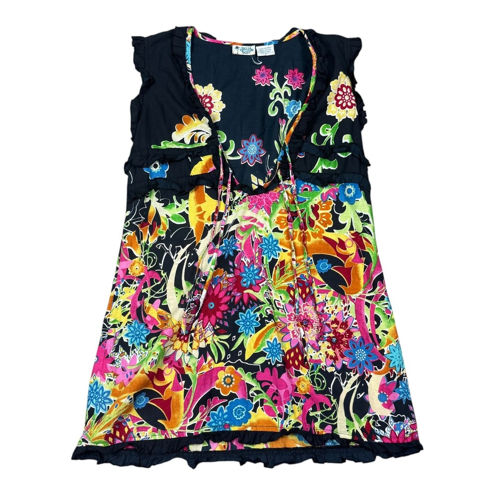 2000s Bella Sol Multicolor Floral Cotton Sleeveless Top Women's 6